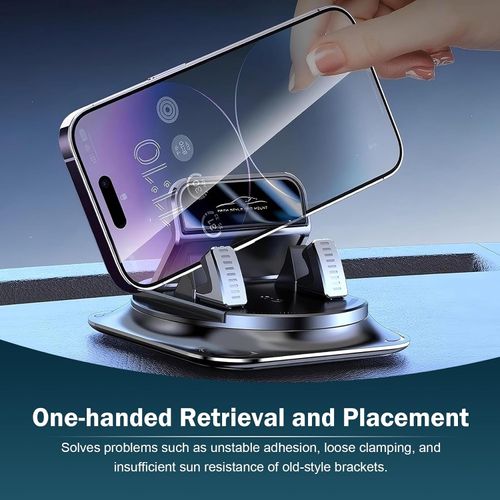 Car Phone Holder Super Stable Car Phone Mount: 360° Rotation + Non-Trace Silicone Base – Anti-Shake Holder