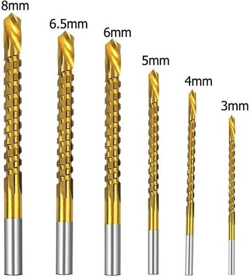 6PCS 3-8mm Saw Drill Bit HSS Composite Screw Tap Carpenter Woodworking Metal Hole Grooving Tools Quick Change Hex Shank