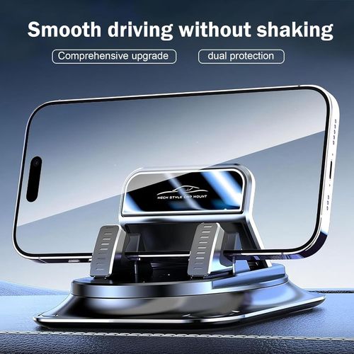 Car Phone Holder Super Stable Car Phone Mount: 360° Rotation + Non-Trace Silicone Base – Anti-Shake Holder