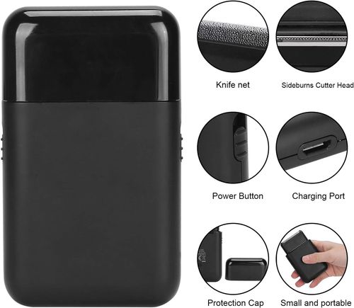 Men's Electric Shaver, USB-C Rechargeable, Ultra Thin Foil Razor, Beard & Sideburn Trimmer, Black