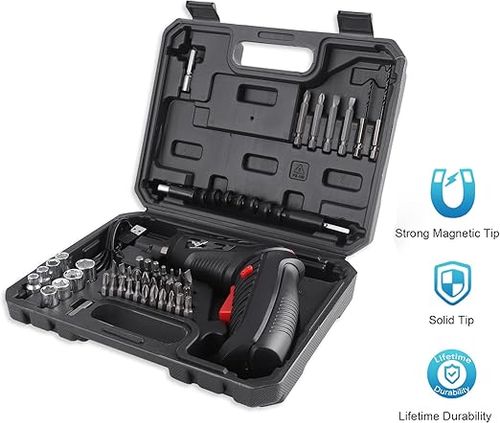 Cordless Electric Screwdriver Set, 47 in 1 Rechargeable, 3.6V, 3.5N·m Max Torque, USB Power Rechargeable Screwdriver with 44pcs Driver Bits, Ideal for Small Projects Visit the JENABOM Store