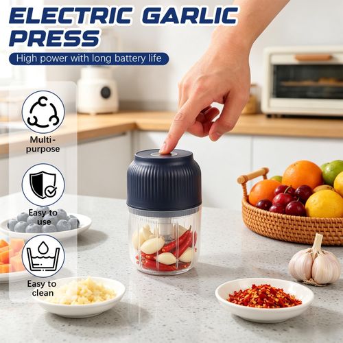 Electric Garlic Chopper 350ml, Cordless & Powerful 3 Stainless Steel Blades