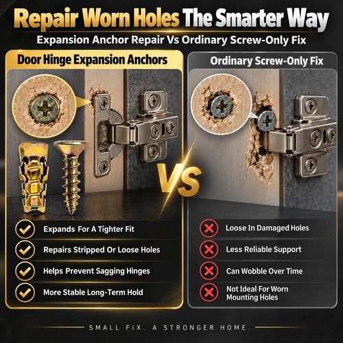 6x14mm Door Hinge Repair Screw and Expansion Anchor Kit (50-Piece Set)