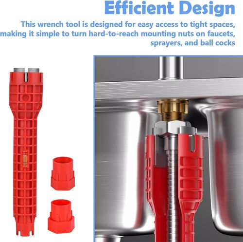8-in-1 bathroom wrench set, suitable for and sink installation, multi-functional angle valve water heater pipe repair tool