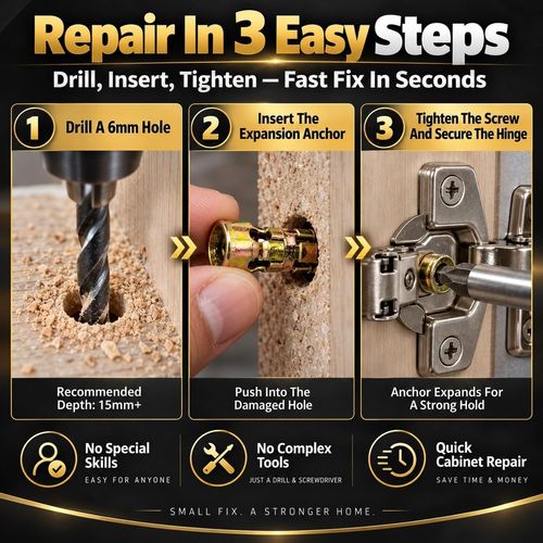 6x14mm Door Hinge Repair Screw and Expansion Anchor Kit (50-Piece Set)