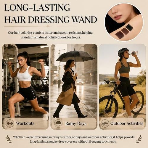 2-in-1 Hair Dye Comb Stick | Instant Dyeing, Grey Hair Concealer, Waterproof Sweatproof, Fast Root Retouching, Safe & Easy