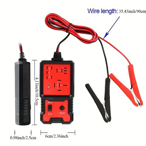 Car Relay Tester, Universal Electronic Automotive Relay Tester 12V for Auto Car Battery Checker, Car Battery Tester and Alternator with Clips