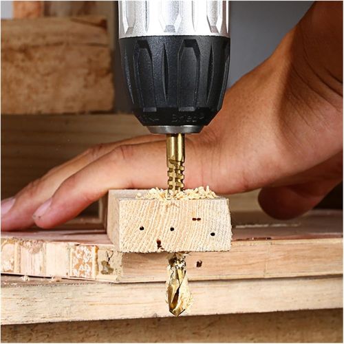 6PCS 3-8mm Saw Drill Bit HSS Composite Screw Tap Carpenter Woodworking Metal Hole Grooving Tools Quick Change Hex Shank