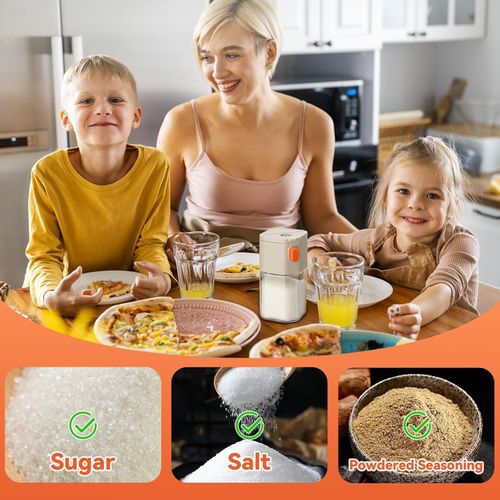 Sugar Dispenser with Dual Outlet Design, One-Hand Operation Kitchen Container for Granulated Sugar, 6oz Clear Body, Easy Refill Wide Opening for Cooking, Baking, and Beverage Use