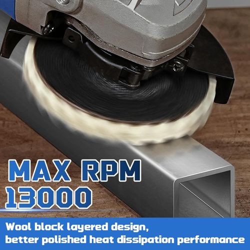 Wool Flap Buffing Wheel Pad Wool Polishing Wheel Felt Polishing Flap Discs 5 inch for Angle Grinder, Stainless Steel, Marble, Stone, Furniture, Car Wax for Surface Finishing and Restoration