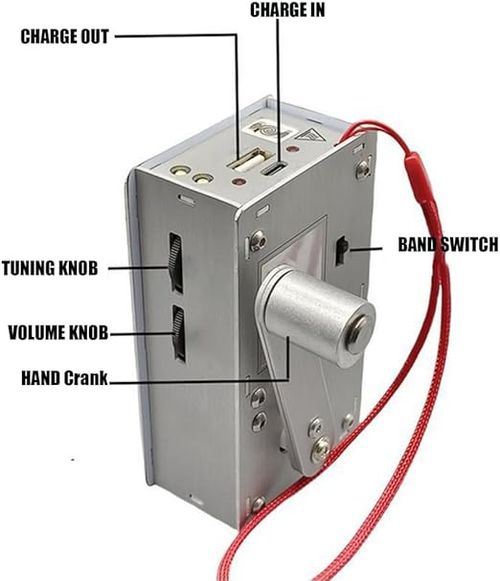 Portable High Power Hand Crank Generator 1000Mah Mini Emergency Power Supply Equipped with LED Lighting for Outdoor Camping, Hiking, Emergency Charging