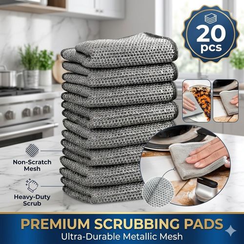 Click to see full view       HIC Kitchen Multi-Use Non-Scratch Wire Cleaning Cloths, Set of 20