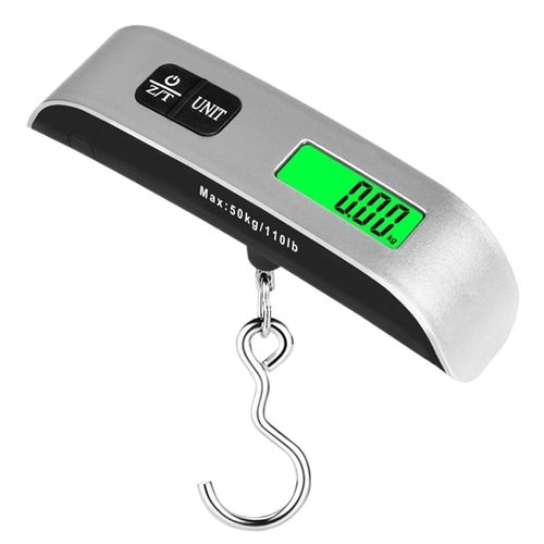 1pcs 110lb-50kg Digital LCD Display Portable Electronic Luggage Hanging Scale - Hook Balance Scale Tool for Travel