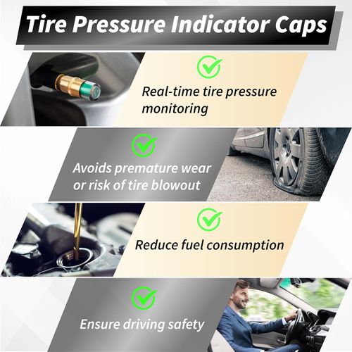 4 PCS Tire Pressure Caps, Tire Pressure Monitor Valve Stem Caps