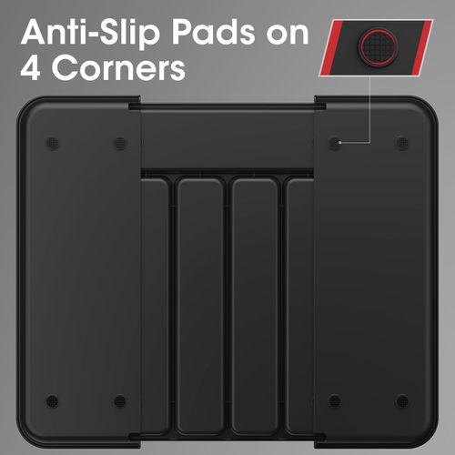 Silverware Organizer - Expandable Kitchen Drawer Organizer, Adjustable Utensil Organizer, Cutlery Tray for Forks, Knives, Multipurpose Kitchen Organizers and Storage Solution, Black, Medium