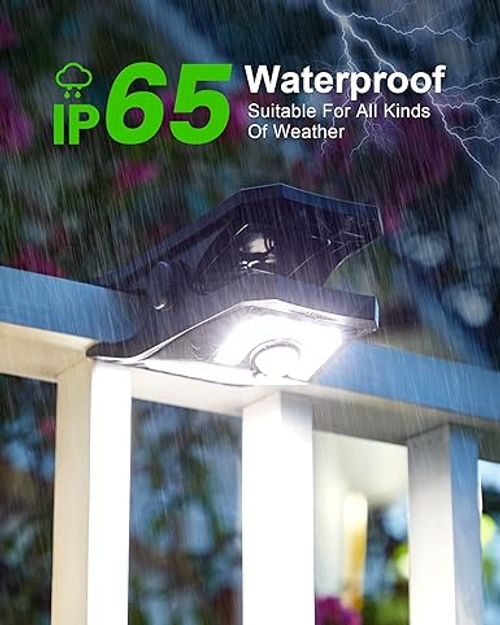 Solar Lights Outdoor, Clip Motion Sensor Solar Lights, Motion Sensor Security Light for Fence, Waterproof Outdoor Lighting for Indoor Outdoor Pathway, Deck, Lawn, Patio, Walkway