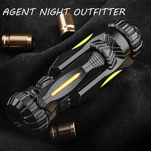 SKEDC Fidget Toys Adults, Alloy Fidget Slider Fidget Clicker Fidget Spinner, EDC Laucher Toy ADHD Tools Executive Desk Toy for Keep Focus & Relief Stress, Cool Gadgets for Men (Night Light Black)