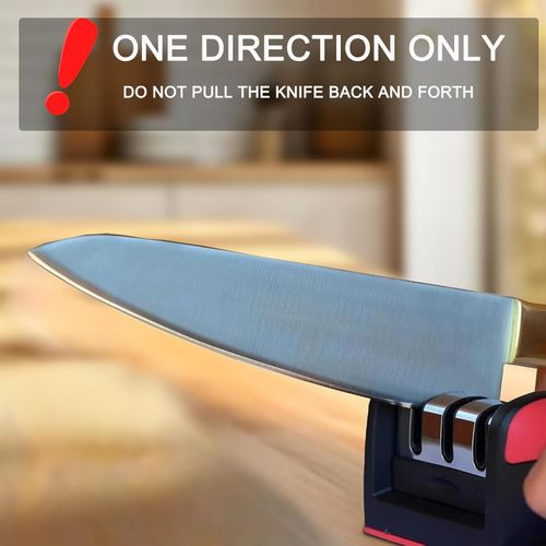 Knife Sharpener 3-Stage - Household Handheld Quick Knife Sharpener, Multi-Functional Three-Stage Knife Sharpening Tool