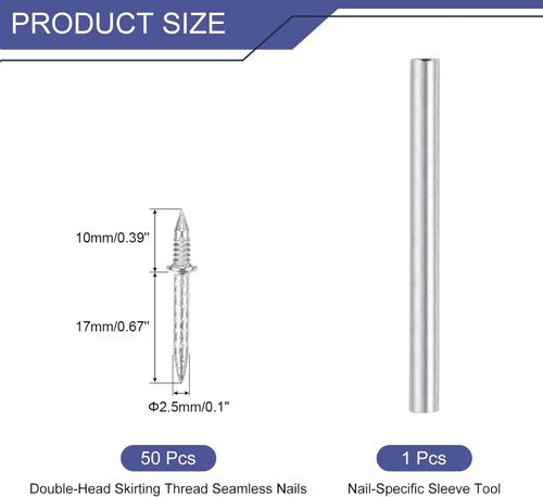 100 pieces or 50 piecesUpgraded Double Headed Invisible Nails with 1 Installation Tools