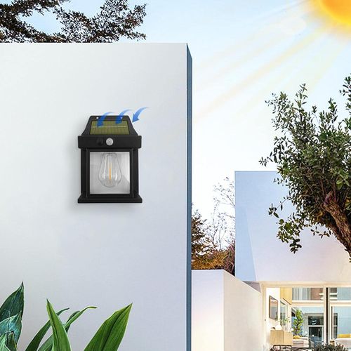 Solar Wall Lights Outdoor,Dusk to Dawn Porch Light Fixture,Solar Wall Lantern with 3 Modes & Motion Sensor,Waterproof Motion Sensor Outdoor for Garden Yard Patio Fence Outside Decorative