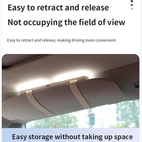 Sun Visor Vanity Makeup Mirror HD LED Dislay Touch Control Three Color Temp Modes 2500-5600K For Most Vehicle Sunshades