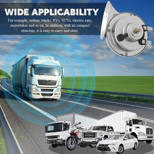 Car Horn Loud 12V 110dB Chrome Dual Tone Air Snail Horn For Car Van Motorcycle Universal Super Loud Train Horns