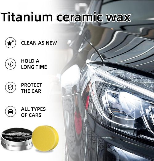 Titanium Ceramic Wax Cream, With Sponge | Highest Rated Car Wax,Car Wax Polish,Automotive Polish,Polish Vehicle Paint Care, Lasting Protection Mild Formula Polish