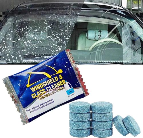 Car Glass Cleaning Sheet,Window Clean for Auto,Windshield Wiper Fluid Solid Effervescent Tablet, Suitable for Any Family Car (10）