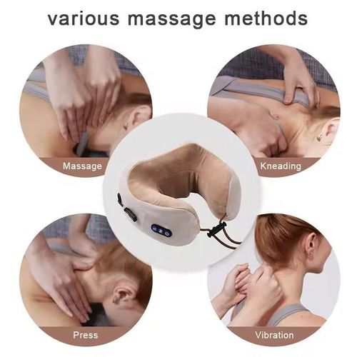 Portable Electric Neck Massager Pillow Shiatsu Shoulder Massager, Neck Tension for Pain Relief with Soothing Heat for Traveling, Home, Airplane, Office