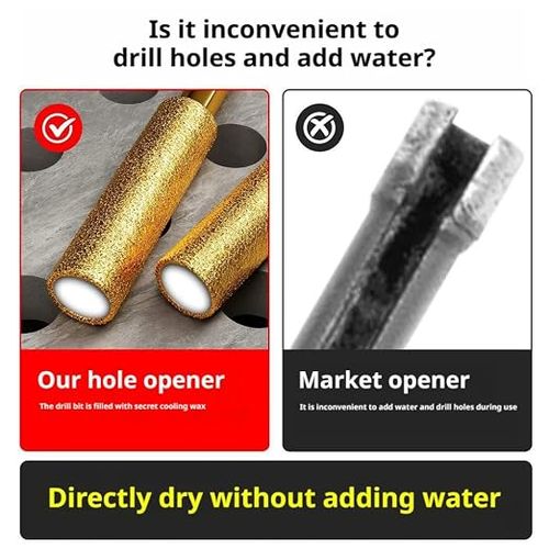 Hex Perfect Hole Drill Bit,4Pcs Diamond Coated Hole Saw Core Drill Bit,High Hardness,with Non Slip  Hex Shank for Dry Drilling and Grinding Integration,for Porcelain Tile Marble Glass Ceramic