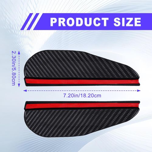 2Pcs Carbon Fiber Side Mirror Rain Visor Eyebrow, Side Mirror Rain Guards Universal for Cars, SUVs and Trucks (Black)