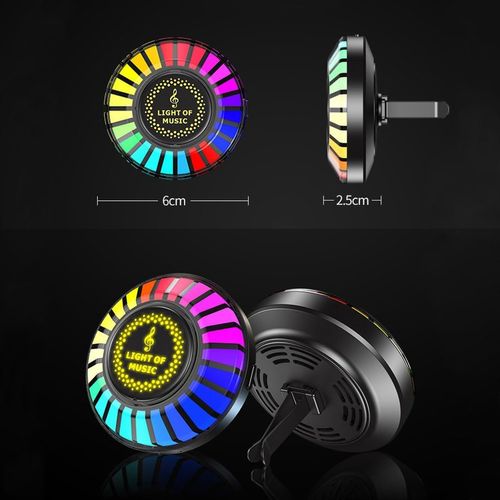 Car Air Freshener with LED Aroma Vent Clip Car Music Rhythm Atmosphere Light Auto Interior Perfume Diffuser Fragrance Accessorie
