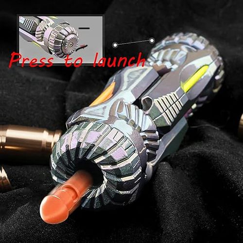 SKEDC Fidget Toys Adults, Alloy Fidget Slider Fidget Clicker Fidget Spinner, EDC Laucher Toy ADHD Tools Executive Desk Toy for Keep Focus & Relief Stress, Cool Gadgets for Men (Night Light Black)