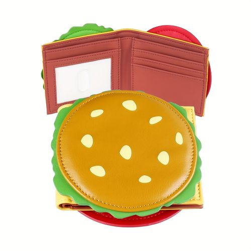 Burger Shaped Wallet for Girls Women RFID Blocking Bifold Purse Cute Hamburger Design