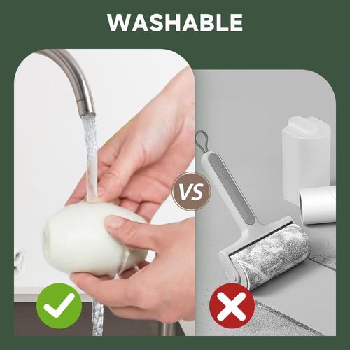 Washable Lint Roller, Portable & Reusable Lints Roller, Travel Lint Roller Mini Lint Rollers for Lints Hair, Clothes (White)