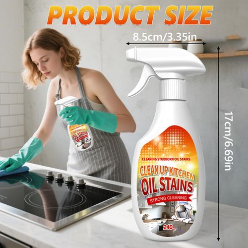 New Upgrade Kitchen Cleaner, Clean Up Kitchen Oil Stains Spray, Multi-purpose Oils Stain Cleaner, Clean Up Kitchens Oil Stains(240ml-8.45oz)