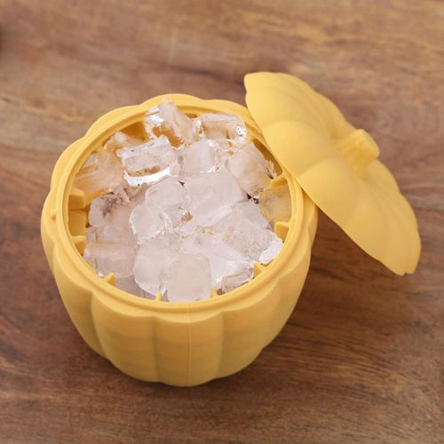 Ice Buckets Pumpkin Silicone Ice Bucket Iced Beverage Double Ice Bucket Creative Convenient Home Quick Ice Making Freezer Ice Bucket Insulated Ice Bucket, Yellow,