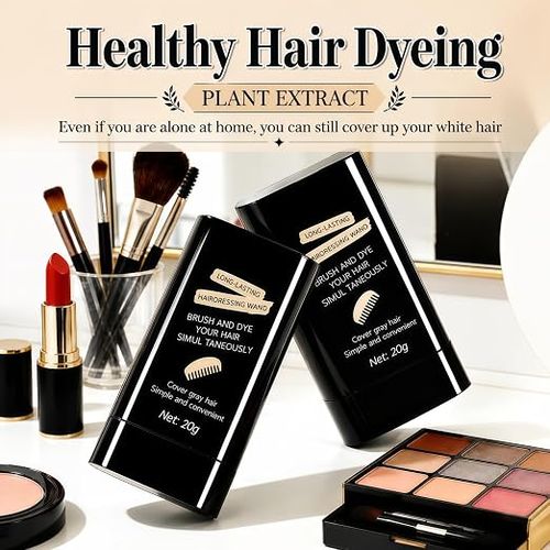 2-in-1 Hair Dye Comb Stick | Instant Dyeing, Grey Hair Concealer, Waterproof Sweatproof, Fast Root Retouching, Safe & Easy