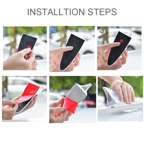 Solar Powered Car Shark Fin Antenna LED Warning Flash Strobe Tail Light