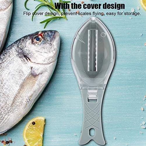 Fast Remove Fish Skin Scraping Brush Fishing Scale Brush Graters Cleaning Peeler Plastic Scraper Kitchen Cleaning Fishes Knife(Blue)