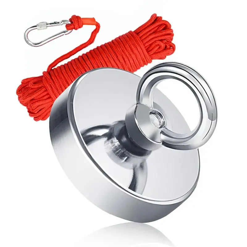 290lbs Powerful Neodymium Search Magnet with Countersunk Hole - Ultimate Recovery Tool for Metal Detecting & Salvage in Outdoor Areas