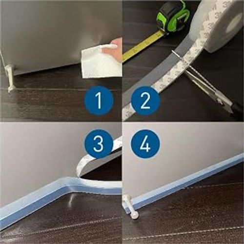 Door and Window Sealing Strip—Silicone seal for doors, windows, shower enclosures, etc.—(Transparent, Width: 35mm, Length: 30ft)