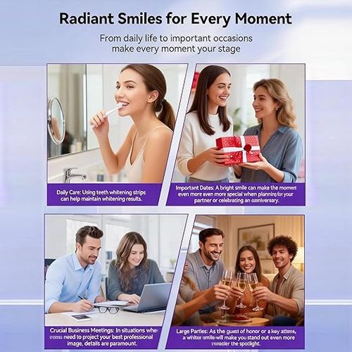 Purple Teeth Whitening Strips – Gentle Daily Purple Whitening Strips for Surface Stain Reduction & Natural Shine, Portable Whitening Strips Purple for Home or On-The-Go Use (14)