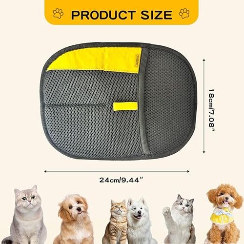 Upgraded Pet Hair Removal Gloves for Cats & Dogs, Electrostatic Reusable Grooming Gloves, Quick Fur & Lint Remover for Furniture, Carpet, Clothing, Car & Home Use