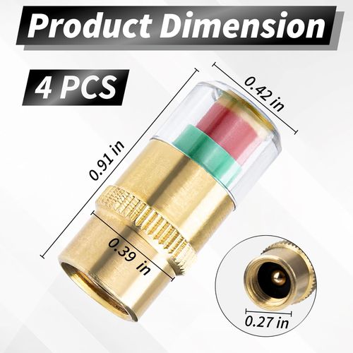 4 PCS Tire Pressure Caps, Tire Pressure Monitor Valve Stem Caps