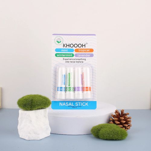 KHOOOH Nasal Stick Set with Keychain Rings - 4 Natural Scents for Easy Breathing On - The - Go