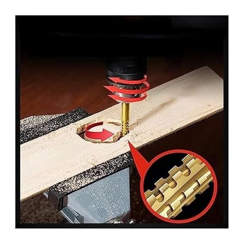 6pc Titanium Twist Drill Bit Set 3-8mm HSS Sawtooth Bits for Wood Metal Plastic Hole Saws