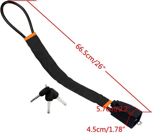 Car steering wheel lock, seat belt lock, anti-theft device, maximum length 17 inches, compact and lightweight, multi-functional, suitable for most vehicles, SUVs, golf cart security (black)