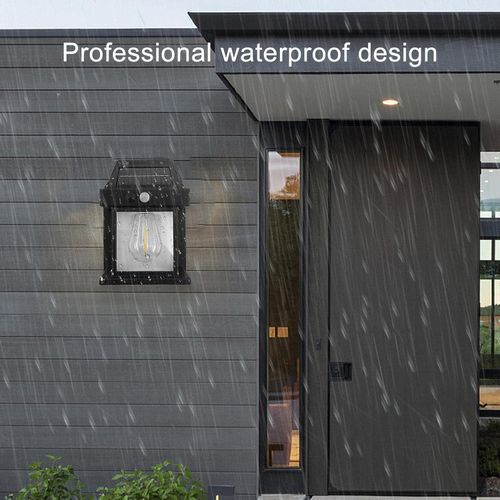 Solar Wall Lights Outdoor,Dusk to Dawn Porch Light Fixture,Solar Wall Lantern with 3 Modes & Motion Sensor,Waterproof Motion Sensor Outdoor for Garden Yard Patio Fence Outside Decorative