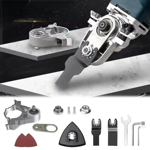 Angle Grinder Oscillating Adapter, Universal Head Adapter Metal Complete Angle Grinder Oscillating Adapter Tool Accessories （Angle grinder not included）